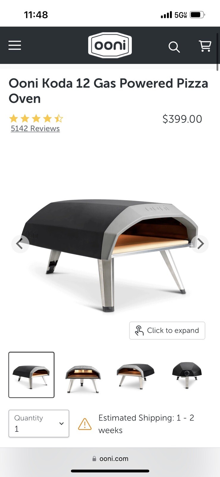 Ooni Koda 12 in GasPowered Outdoor Pizza Oven eBay