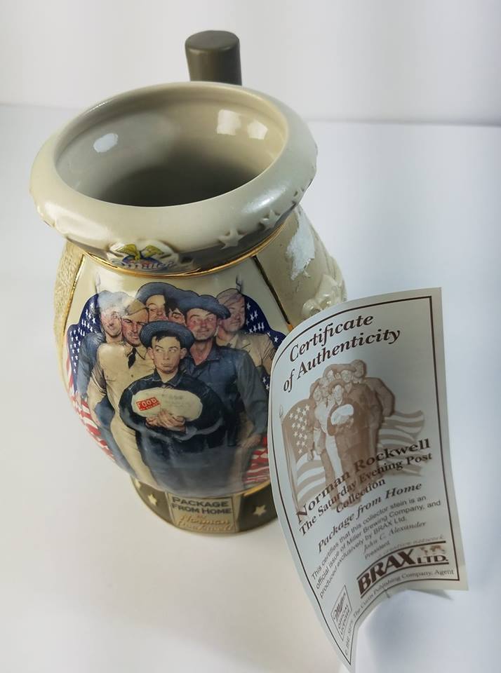 Norman Rockwell " Package From Home" a  Second in a Series Of Collector's Steins