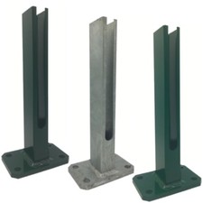 Bodenplatte L180 für Zaunpfosten 60x40mm Doppelstabmattenzaun Adapter Fussplatte