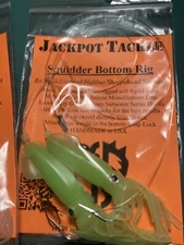 Dual Squid Bottom Fishing Rig with 5/0 Hooks Rockfish Lingcod Grouper Fish Jig