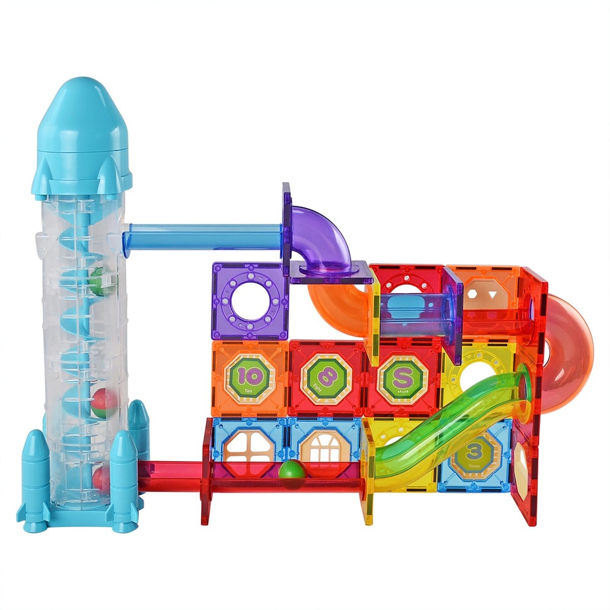 ZUMMY Kids Magnetic Building Blocks Tile Set ( 72-Piece) | eBay