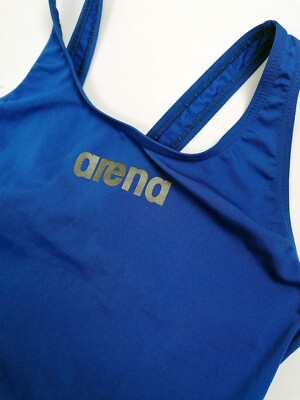 Arena アリーナ 競泳水着 Big logo WATER/NAVY US34 ARENA Swimsuit One-piece Electric Blue Racer-back Bathing-suit