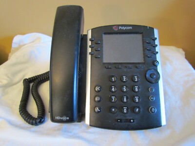 Polycom VVX 411 VoIP Business Phones w/ Back Stands + Handsets Used