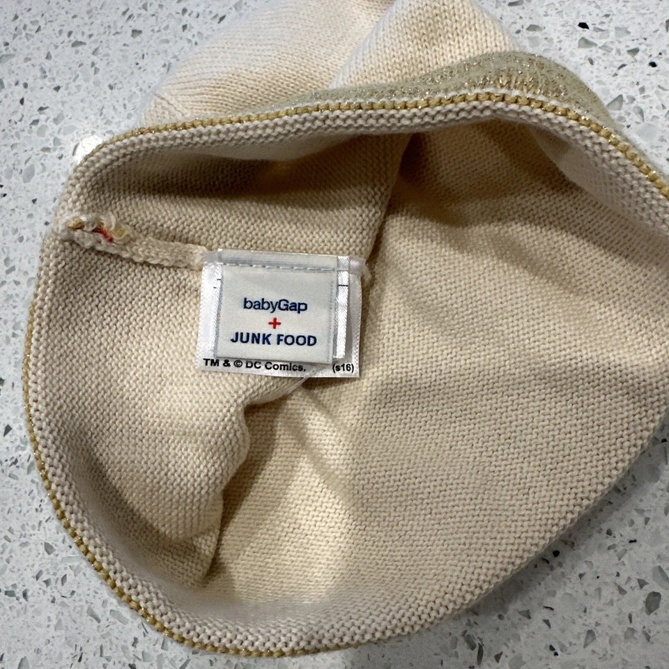 Mujer Maravilla Talla 6-12 meses Bebé Brecha + Comida Chatarra Niñas Gorro Dorado y Rojo Foto 3 de 4