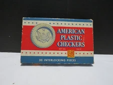 VTG AMERICAN PLASTIC CHECKERS IN ORG BOX 30 PC