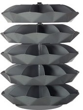 Durham 1535-95, 44" Diameter Rotabin w/ 5 Shelves, 10 Compartments Per Shelf