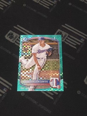 2025 Bowman - Chrome Prospects Winston Santos #BCP-121 Aqua X-Fractor /125 (RC)