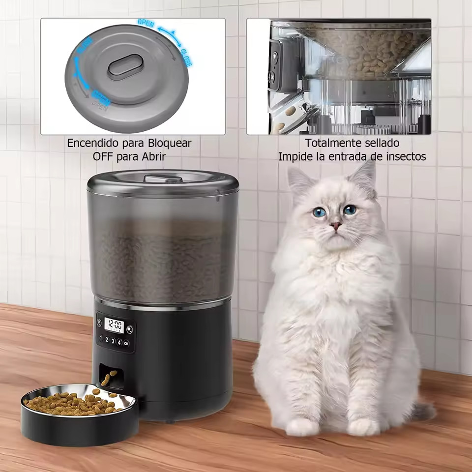 Distributeur de nourriture intelligent 4L gamelle programmable pour chat et petit chien