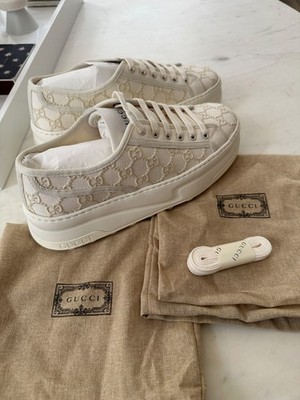 NIB Gucci Tennis 1977 GG Monogram Supreme Embroidery Sneakers EU