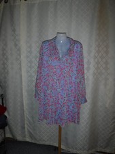 Long Sleeve Knee length lined Dress,size XXL, Nine West,Blue Pink Floral NWT