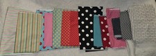 Lot Of Polka Dot And Stripes Cotton Fabric Reminants Mixed Colors