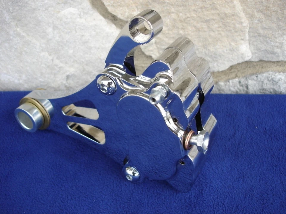 JUEGO FRENO DELANTERO Y TRASERO DERECHO ADN SPRINGER CROMADO PARA HARLEY CHOPPER Foto 4 de 4