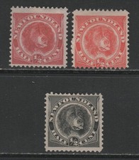 Terre-Neuve 1887-1896 1/2c - Sc 56, 57 & 58 MH OG Cat Val 108 $