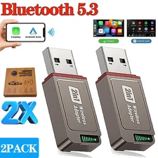 2X 2in1 Mini Wireless Carplay Android Auto Adapter Plug&Play Wireless Dongle+Box