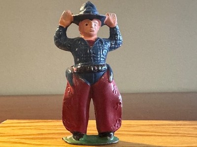 Vintage Dimestore Cowboy ~ Hands Up! Much like M32 Manoil - Maker Unknown Japan?