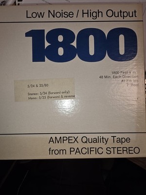 AMPEX 1800 vintage audio tape Pacific Stereo low noise high output 1800 48 min