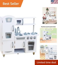 Interactive Wooden Play Kitchen with Ice Maker  Removable Sink - Perfect Gift