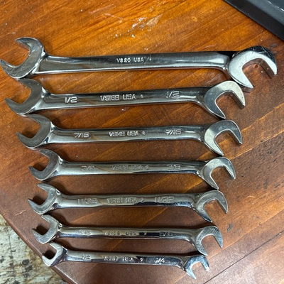 #ad #ad Four Way Angle Head Open End Wrench Set By Snap on Tools 7 pc. set USA SAE $95.00