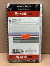 AT-A-GLANCE 2025 Refill Wirebound Pocket Weekly Planner 3 14 x 6 12