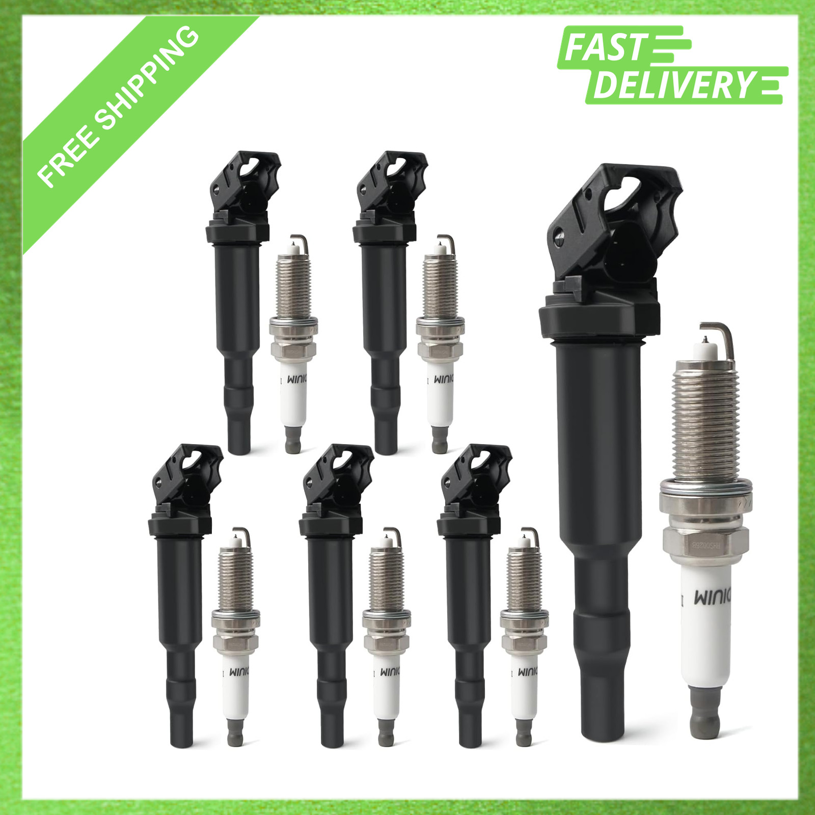 Ignition Coil Pack Set with Iridium Spark Plugs for BMW 3.0L Models 6 Piece