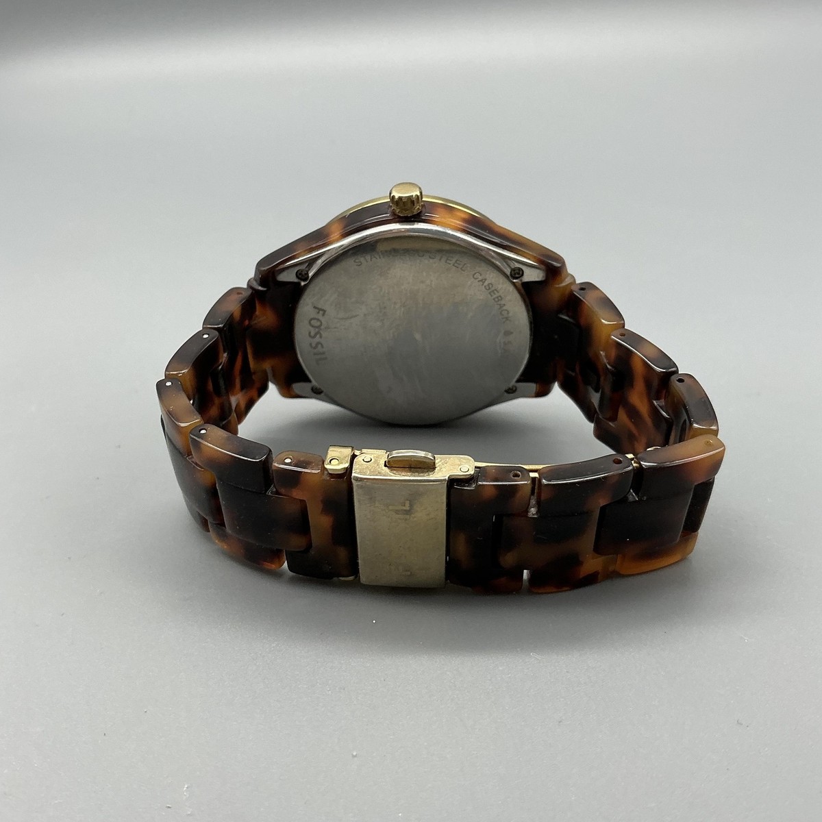 Fossil Riley Womens Watch 37mm Gold Tone Faux Tortoise  display picture 1