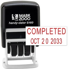 Mark 2000 Self-Inking Rubber Date Office Stamp with Completed Phrase & Date -...