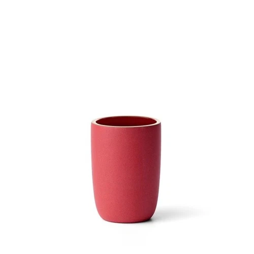 Heath Ceramics Tall Modern Cup in Archived Seasonal Ruby Red / Suede Red