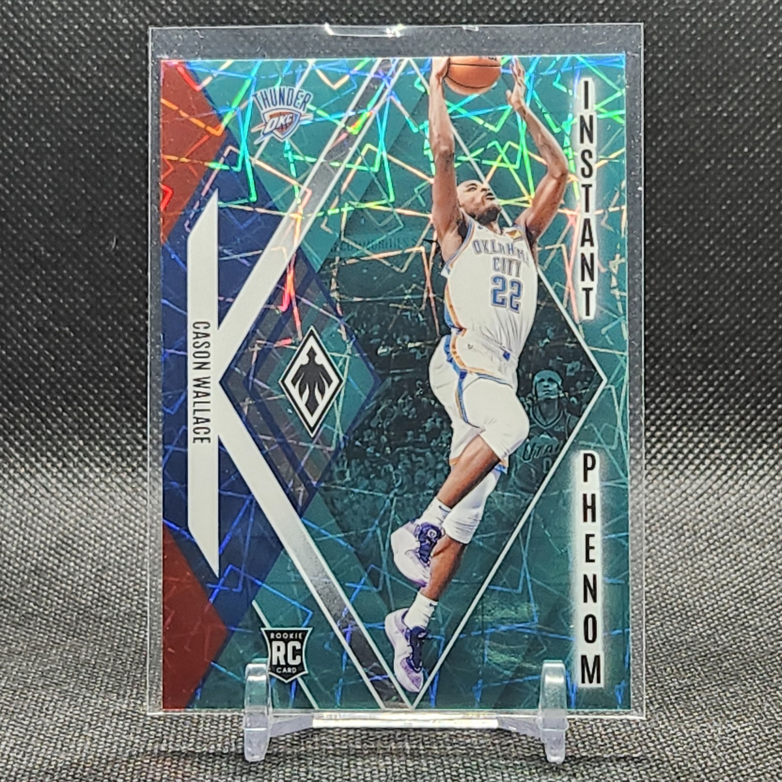 2023-24 Panini Phoenix Cason Wallace Instant Phenom #7 Teal Lazer RC Thunder 