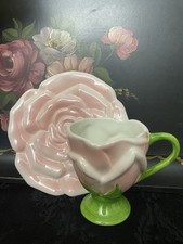 VTG Teleflora Pink Rose Teacup and Saucer Set Floral Cottagecore Tea Cup Gift