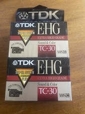 NEW SEALED Set of 2 TDK EHG TC-30 90 VHSC Extra High Grade Camcorder Blank Tapes