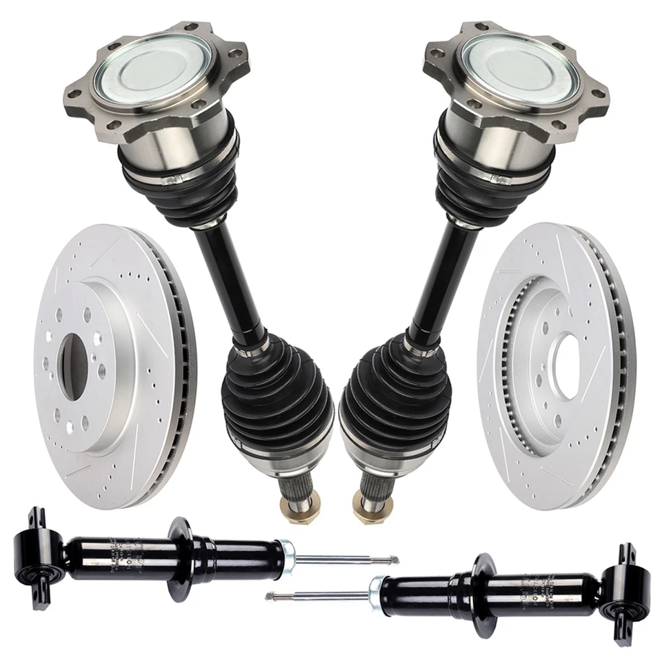 2x CV Axle & Brake Rotors & Struts for Chevrolet Silverado 1500 5.3L 2007-2013 - Изображение 2 из 4