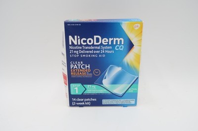 Damaged Box - NicoDerm CQ Nicotine Patch  Step 1 21mg 14CT EXP  5/28+