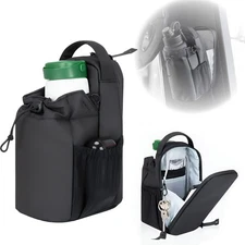 Water Bottle Carrier Pouch Portable Gym Magnetic Bag Black for Traveling Fitness