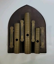 Antique J.C. Deagan 3 Tone Wall Mount Call Bell Brass Church Chimes