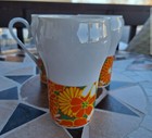 Vintage Daisy Coffee Mugs Yellow & Orange Green 1970's Flower Set of 4 — photo 4