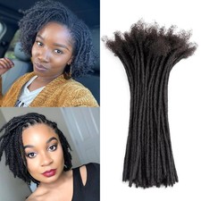 Loceast 4 Inch 0.2cm Width Loc Extension Human Hair Natural Black 100 Strands