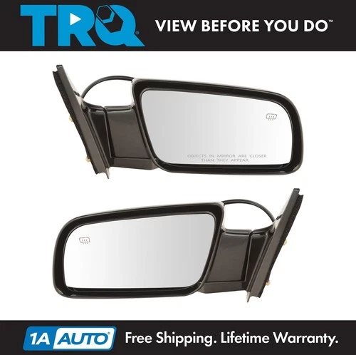 TRQ Power Heated Side View Mirrors Folding Left & Right Pair Set for Chevy GMC