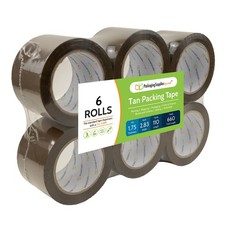 Box Packing Carton Sealing Tape 2.83 Inch x 110 Yards 1.75 Mil 6 Rolls Tan