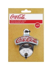 TableCraft Coca-Cola Galvanized Silver Cast Metal Manual Wall Mount Bottle Opene