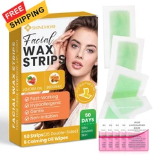 Facial Wax Strips for Hair Removal: Fast Working 1 Count (Pack of 50), 