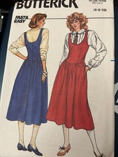 MISSES' BUTTERICK PATTERN #3329-JUMPER BELOW MID KNEE-SIZE 6-8-10 (1985) UNCUT
