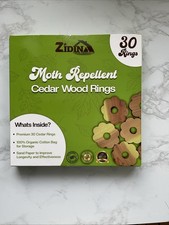 Zidina Moth Repellent for Wardrobes 30x 100% Natural Cedar Wood Rings