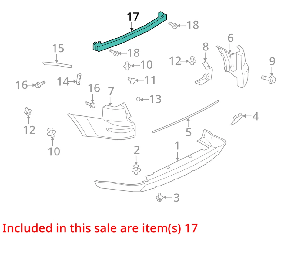 2007-2013 Mitsubishi Outlander Rear Bumper Reinforcement 994302 - Изображение 2 из 3
