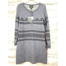 Woolrich Womens M Bellgrove Soft Gray Lambswool Merino Midi Sweater Dress NWT