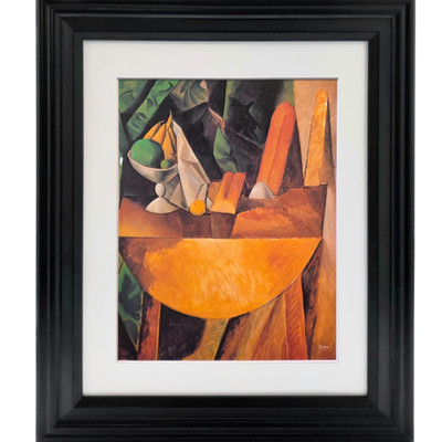 PABLO PICASSO  Bread and Fruit Dish on Table  Framed Abstract Modern Art Print