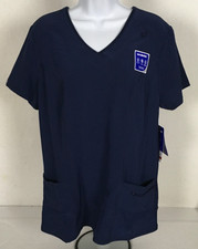 Scrubstar Scrub Top Size M Navy Blue V neck Pockets Short Sleeves New w Tags