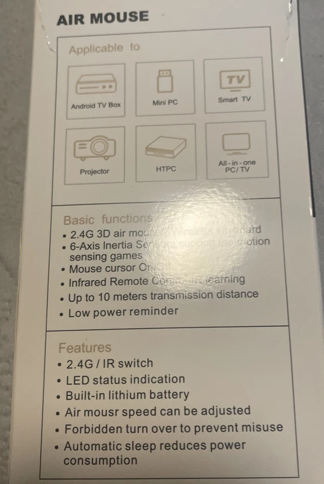 Air Mouse We-chip W1 Universal Tv Remote. Projector/HTPC/all In OnePC/TV. B1 - Image 2 of 4