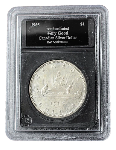 1965 Canada $1 Silver Dollar Voyageur Canoe | 80% Silver | .600 oz ASW | VG