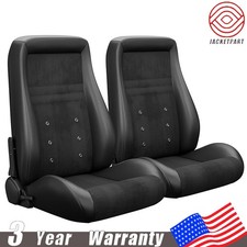 2x Bucket Racing Seats Pvc Leather Reclinable W Slider For Pontiac Classic Car