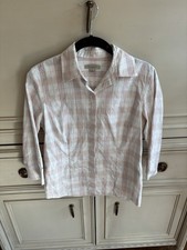 Burberry London Button Down Pink Plaid Nova Check Pattern Cotton Small Designer